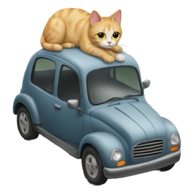 Cat on top of a car sticker