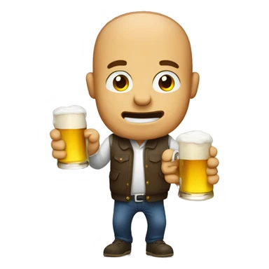 Drunk guy drinking beer sticker