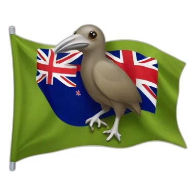 kiwi bird with new zealand flag sticker