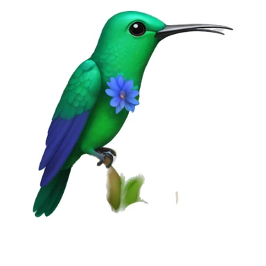 Colibrí con oliendo una flor  sticker
