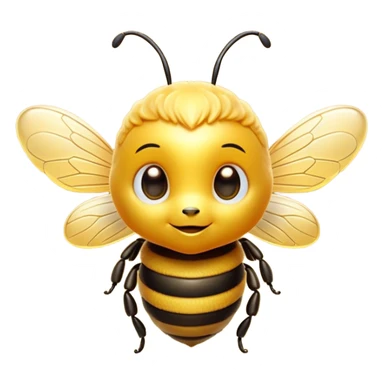Cinematic Cute Bee Portrait Emoji, Head tilted playfully and inquisitively, featuring a delightfully small, fuzzy body with bright, shimmering eyes and adorable, delicate wings, Simplified yet irresistibly adorable features, highly detailed, glowing with a warm, inviting glow, high shine, affectionate and lively, stylized with a touch of whimsical honeyed charm, soft glowing outline, capturing the essence of a mischievous bee that seems as if it could buzz out of the screen into your arms! sticker