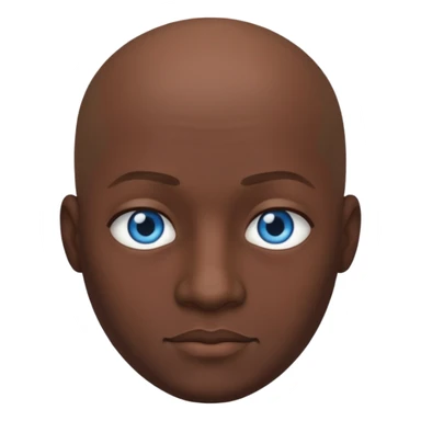 می سیاه و لخت صورت گرد بدون ریش و سبیل چشم آبی sticker