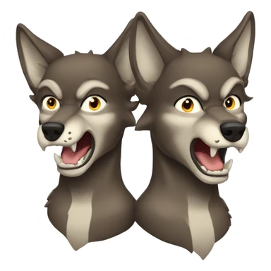 Three headed wolf aggressive  sticker