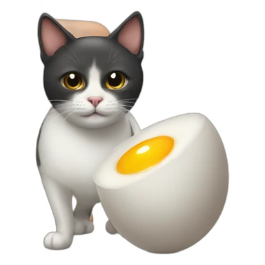 cat and egg sticker
