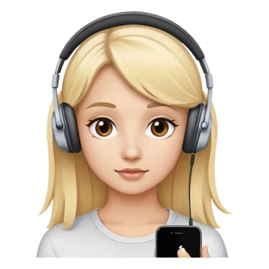 Chica rubia con audífonos de iPhone  sticker