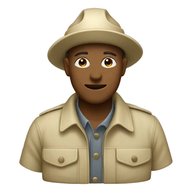 gardener pith helmet beige jacket sticker