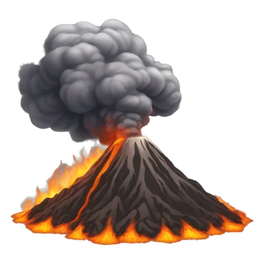 awakened volcano, ashes, fire, relief sticker