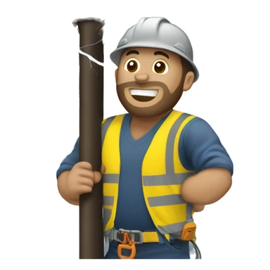 Electrical lineman working in a storm sticker