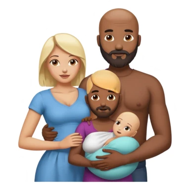 Naked, Indian, bald man with a beard holding breast of naked blonde fit woman sticker