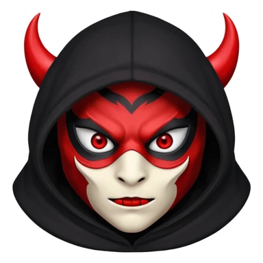 demon masqué avec une capuche sticker