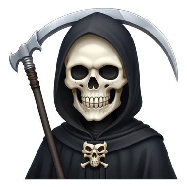 Grim reaper with scythe, skull face, death personified sticker