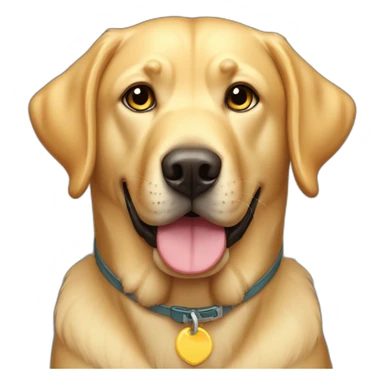 Perro labrador rubio con collar amarillo sticker