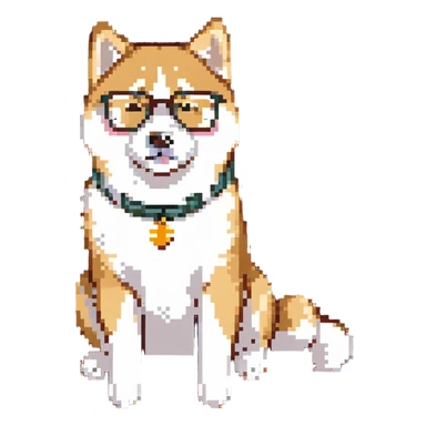 Shiba Inu sitting in a movie theater, vibrant colors sticker