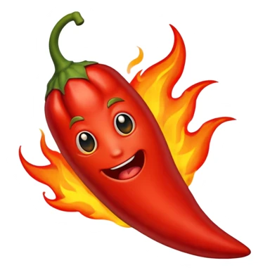 red hot chili pepper with fire sticker