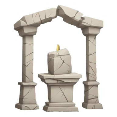A broken Altar made of stone  sticker