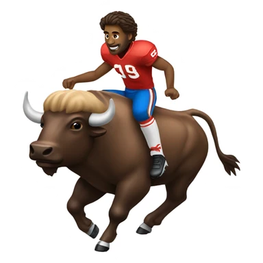 Football player riding buffalo sticker