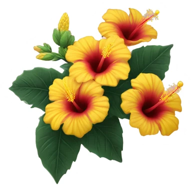 Bouquet of hibiscus yellow sticker