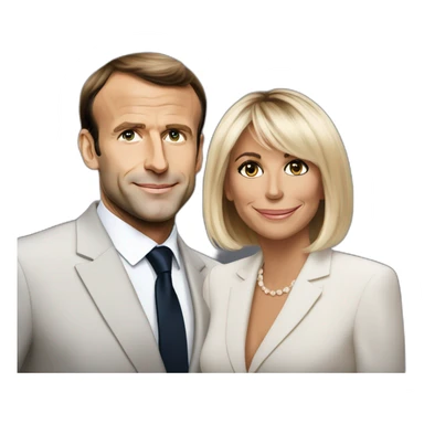 Emmanuel Macron and Brigitte Macron  sticker