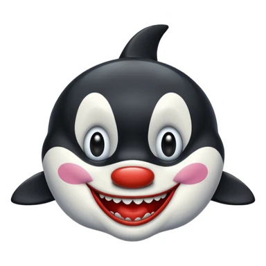 full orca not just face as an evil clown sticker