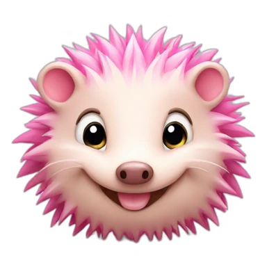 happy pink hedgehog sticker