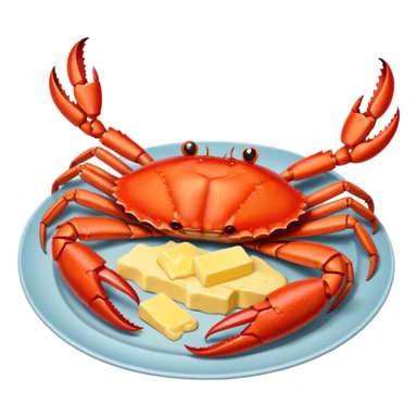 crab legs on a plate, simple, clear sticker