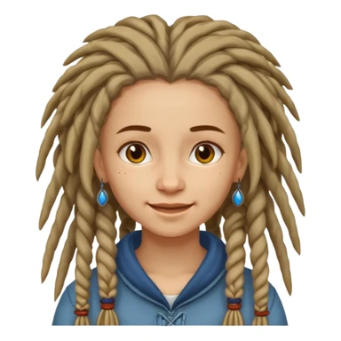 slavic girl with dreadlocks sticker
