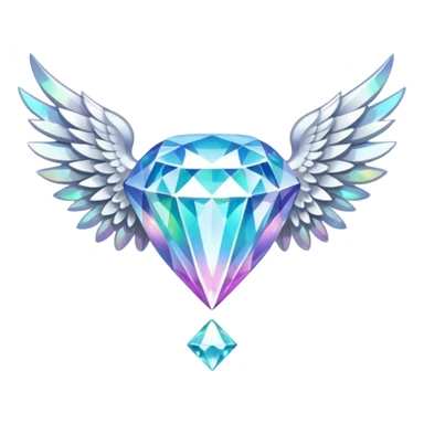 holy diamond emblem with white wings and diamond in the middle sticker
