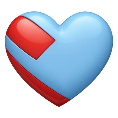 corazon azul y rojo a rayas sticker