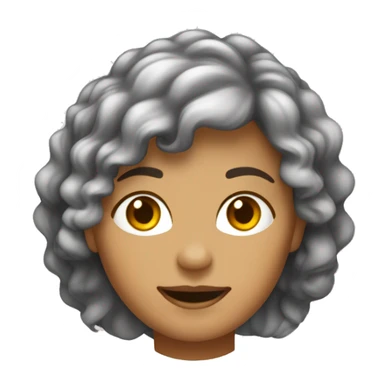 Mulher, 50 anos, cabelo comprido, castanho e ondulado, olhos castanhos, cara redonda, divertida, a piscar o olho sticker