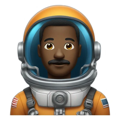African space man with mustache sticker