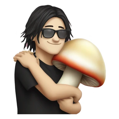 skrillex hugging a mushroom sticker