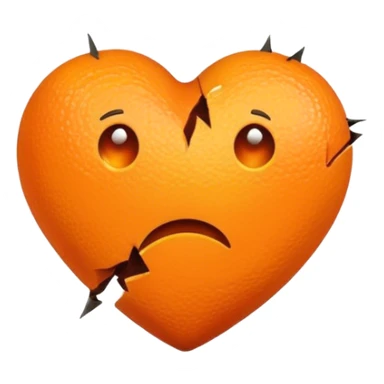 Cœur orange cassé  sticker