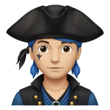 Un pirate uniquement bleu et noir sticker
