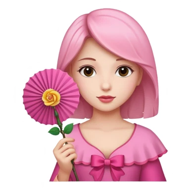 Clean girl pink fan and I love rose sticker