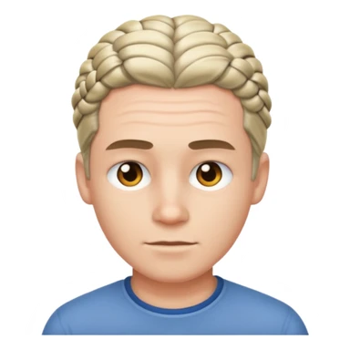 A white ton skin man with short braided hair sticker