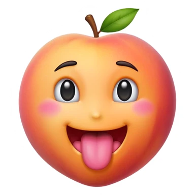 Peach emoji with tounge  sticker