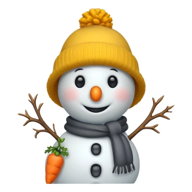 snowman wearing yellow hat sticker