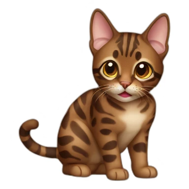 Chocolate brown Bengal cat sticker