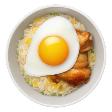 chicken thigh rice bowl with two eggs sticker