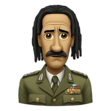 Adolf Hitler Bob Marley dreadlocks vaping sticker