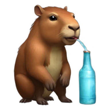 Capibara drink vodka play dota 2 sticker