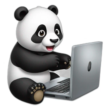 A liitle panda playing with PC sticker