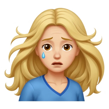 sad lady running sticker