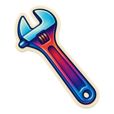 make me a wrench with white outline sticker