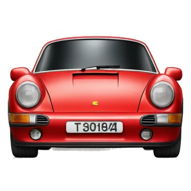 A red old porsche sticker