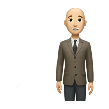 Home with a bald handsome man and a dragonfly sticker