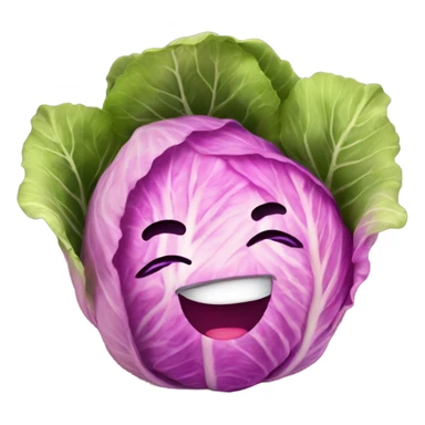 pink cabbage smiling sticker
