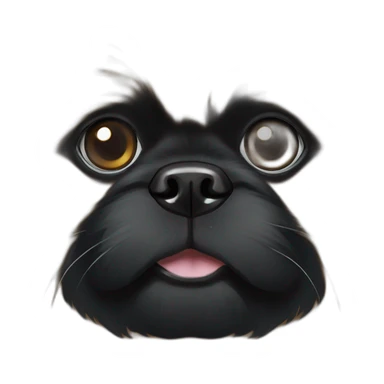 Black face pekingese beige body sticker