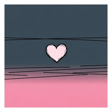 emo banner with a heart accent, cute, expressive, minimal sticker