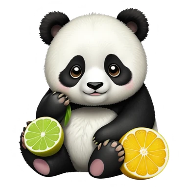 Panda with a big yuzu sticker